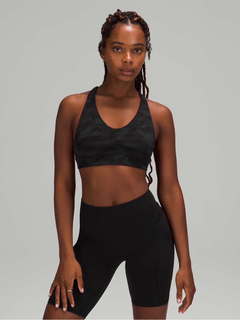 Lululemon In Alignment Racerback Bra Heritage 365 Camo Mini Deep Coal Multi